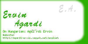 ervin agardi business card